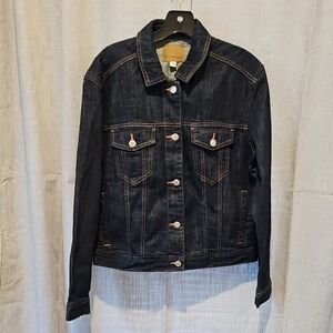 American Eagle Dark Blue Denim Jean Jacket Trucker Style